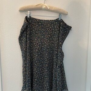 Boden Black Floral A-Line Skirt